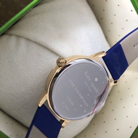 NEW Kate Spade Metro Cobalt Blue Leather Watch - Picture 4 of 6